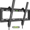 USX Mount UL Listed TV Mount Low Profile for Most 26-60" Flat Screen LED, LCD, Curved TVs, TV Wall Mount Bracket Tilt VESA 400x400mm- Up to 99lbs, Quick Lock and Release to Mounts on 12" 16" Stud
