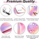 3-Ring Binder 1-inch with Clipboard, Holographic Pink Glitter Design, Including 5 Divider Pages, File Bag and Spine Label - Perfect for Schools, Offices and Organizations