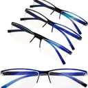 MARE AZZURO 4 Pack Blue Light Blocking Reading Glasses Men Women Lightweight Computer Readers, Magnification Strength: 2.5 x
