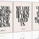 3Pcs Christian Wall Art Bible Verse Canvas Prints Scripture Wall Decor, 24L" x 16W"