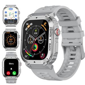 Military Smart Watch with GPS and Map(Answer/Make Call), Smartwatches with Health Monitor, Compass/Altitude/Air Pressure,100+ Sport Modes, Fitness Tracker for Android/iPhone (with GPS+Map, Gray)