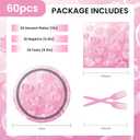 2 x Valentines Day Party Decorations 7inch Paper Plates and Napkins Forks Disposable Set Serves 20 - Pink Hearted Galentines Day Party Supplies for Afternoon Tea,Gatherings,Weddings Cake Dessert(60 Pcs)
