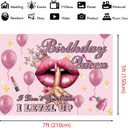 AIBIIN 7x5ft Birthday Queen Backdrop I Don't Get Older I Level Up Photography Background Pink Birthday Decorations for Women Queen Themed Party Supplies