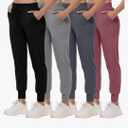 4 Pack Joggers for Women - Sweatpants with Pockets Lightweight Comfy Yoga Pants for Workout Travel Lounge