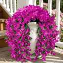 4 x capirosa Artificial Flowers for Outdoors Fake Fuchsia Bougainvillea Hanging Flower Decoration, 2Pcs Realistic Faux Silk Plants Long Trailing Vines, Spring Decor for Porch Patio Balcony Planter Yard