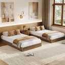 IDEALHOUSE Wood Bed Frame, Wooden Platform Bed with Fluted Design, Twin XL Bed Frame with Study Support, Easy Assembly, No Box Spring Needed, Noise Free, Walnut