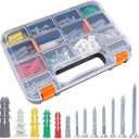 Haespot 370-Piece Multi-Functional Drywall Anchor and Screw Kit, 6 Different Size Anchor with Wood Screws, Durable Plastic Anchors, Easy-Install, Self-Tapping Screws