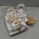 Henoyso 24 Pcs Christmas Wine Gift Bags Bulk Holiday Foil Wine Bottle Covers, Christmas Clear Gift Bags with Handles and Bow Ribbon for Xmas Wedding Engagements Party, 13 x 5 x 4 Inches (Gold)