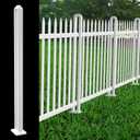 Patio Outdoor Garden Fences 32.6" H Picket Fence Post Kit for Straight Vinyl Picket Fence Panels, White PVC Decorative for Front Yard Porch Pool Air Conditioner Temporary Safety Dog Fencing