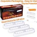STAR-SPANGLED 3 Pack 7 Motion Sensor Lights Indoor Battery Operated, Stick on LED Light for Closet, Stairs, Under Cabinet, Cool White