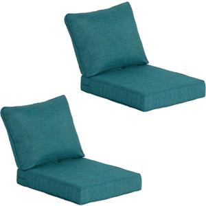 24"x27.5" Outdoor Deep Seat Patio Cushions Set of 2, Deep Seat Bottom Resilient Foam Filling Water-Resistant Stain-Resistant UV Resistant Weather Resistant with YKK Zippers, Malachite