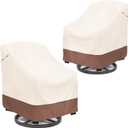 Outdoor Swivel Chair Cover 2 Pack,Outdoor Furniture Patio Chair Covers Waterproof Clearance,(33"W x 35"D x 38.5"H) Outdoor Lawn Patio Furniture Covers,Beige & Brown