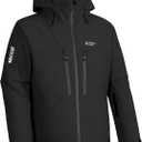 Pioneer Camp Men's Ski Jacket Waterproof Insulated Snowboard Gear Cold Weather Winter Warm Mountain Snow Coat (Black)