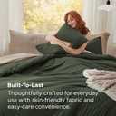 Bedsure Oversized King Comforter Set, Prewashed Bedding Dark Green
