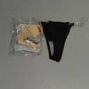 GORGLITTER Women's 2 Piece Clear Strap Thong Invisible G String No Show Underwear Panties (Black)