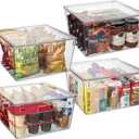 CLEARSPACE Plastic Storage Bins with Lids XL Perfect Kitchen Organization or Pantry Storage Fridge Organizer, Pantry Organization and Storage Bins, Cabinet Organizers