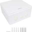 LeMotech Junction Box, ABS Plastic IP65 Waterproof and Dustproof, Universal Electrical Enclosure, Outdoor and Indoor Project Box 11.8X 11.8X 5.9 inch (300 x 300 x 150 mm)