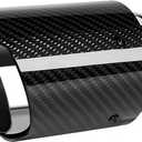 3-Inch Inlet 4-Inch Outlet Car Exhaust Tips Fit for 74-76 mm OD Carbon Fiber Tailpipe Exhaust Pipe Tail Need Height>2.2Inch Widht>4.4 Inch (Silver)