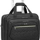 Coolife Rolling Laptop Briefcase 17.3 Inch Laptop Case Roller Computer Bag with Wheels Mobile Office Computer Brief (Black)