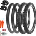 20x2.125/54-406 Kids Bike Tire, 20 Inch Foldable Bike Tire and Tube Set for Kids, Road, Commuter Bikes/Mountain Bike, Beach Cruiser - Road/Off Road Tread