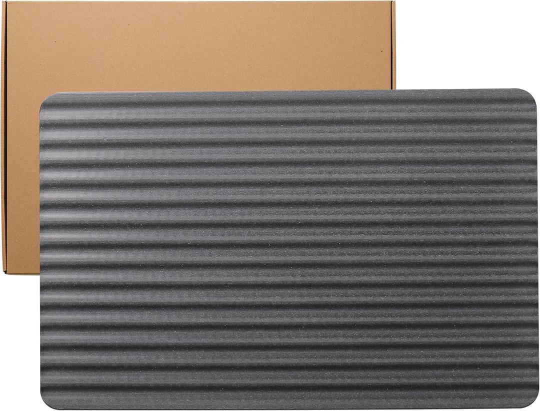 Stone Drying Mat for Kitchen Counter,Wavy Dish Drying Mat Instant Water Absorption,Fast Dry,non-slip,Heat-Resistant,Large Stone Drying Mat for Dishes and More (dark grey, 23.6*15.3in)