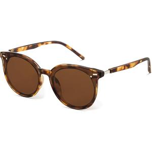 Livho Polarized Sunglasses, Retro & Oversized Shades for Women with Round Lenses