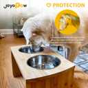 Elevated Dog Bowls, Bamboo Raised Dog Bowl for Large Dogs, with 2 Stainless Steel Bowls (13'' Tall-68oz Bowl)