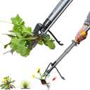 Weed Puller Tool-Stand Up Heavy Duty Weeder with Push Handle-48 Long Garden Manual Tool-4 High-Strength Carbon Steel Claws-Easily Remove Weeds in Garden Yard Lawn Without Bending Or Kneeling