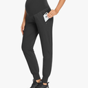 AMPOSH Women's Maternity Quick-Dry Pants Workout Scrub Joggers Pregnancy Sweatpants, Size L