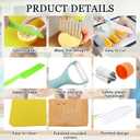 RISICULIS 11 Pieces Wooden Kids Kitchen Knife, Kids Kitchen Set Include Wood Knife, Serrated Edges Plastic Toddler Knife, Kids Kitchen Accessories, Montessori Cooking Christmas Gifts for Boys Girls