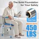 Padded Toilet Seat Riser for Seniors FSA/HSA Eligible, Adjustable Safety Frame Raised Toilet Seat with Handles, Heavy Duty Bariatric Recovery Elderly Assistance Products, Fits Round & Elongated