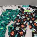 Simple Joys by Carter's Boys' Toddler 4-Piece Pajama Set (Cotton Top & Fleece Bottom), Aqua Blue Trucks/Black Dinosuar/Cobalt Blue/Grey Construction, 4T