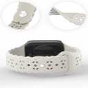 Floral Silicone Band Compatible with Apple Watch 38mm 40mm 41mm Women Men Hollow-Out Design Wristbands Soft Sport Breathable Watch Bands for iWatch Ultra SE Series 8 7 6 5 4 3 2 1 Starlight