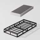 Bedsnus Twin XL Size Box Spring and Cover Set, 5 Inch Low Profile Metal BoxSpring, Heavy Duty Structure Mattress Foundation, Noise Free, Non-Slip, Easy Assembly