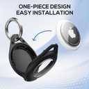 Waterproof Airtag Holder - 4 Pack Airtag Keychain Holder Compatible with Apple AirTags, Ultra Durable Anti-Scratches Protective Case with Keyring for Luggage, Backpack, Pet, Bag, Black