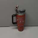 40 oz Football Tumbler with Handle and Straw, Stainless Steel Insulated Cup 40 oz, Reusable Football Coffee Mug with Leak Proof Lid