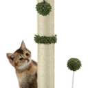 Cat Scratching Post Premium Basics Kitten Scratcher Sisal Scratch Posts with Hanging Ball 22in for Kittens or Smaller Cats, Cactus Green (22 inches for kitten)