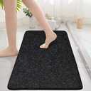 Non Slip Bathtub Mat, 15.7 36 Inch, PVC Loofah Bathroom Mats, Loofah Mats for Shower and Bathroom, Quick Drying, Black