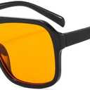 Retro 70s Square Aviator Sunglasses Women Men Vintage Rectangle Sunglasses Flat Frame Trendy Shades