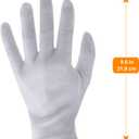 12 Pairs White Cotton Gloves for Serving Inspection Costume - Cloth Gloves for Dry Hands Eczema SPA Moisturizing