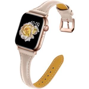 Leather Bands Compatible Apple Watch Bands For Women 38mm 40mm 41mm 42mm 44mm 45mm 46mm 49mm, Top Grain Leather Band Replacement Strap for iWatch Ultra SE SE2 Series 11 10 9 8 7 6 5 4 3 2 1