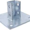 Skelang Post Base, 4 Holes Square Mount for 1-5/8 Single Strut Channel