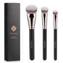 TEOYALL Flat Angled Brushes, Flawless Foundation Brush Under Eye Concealer Brush Bronzer Brush with Liquid Cream Powder