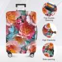 FOREVER QUEEN Red Flower Luggage Cover Suitcase Protector Suitcase Cover Anti-Scratch,Stretchable Bag Cover Washable Durable Polyester