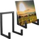 Sweetude 2 Pcs Large Plate Stands for Display Metal Frame Plate Holder Display Stand Decorative Table Top Easels for Picture, Book, Platter, Photo Easel (Black,6 Inch)