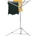 Household Essentials Portable Umbrella Clothesline, 64 Ft of Hanging Space, Pre-Strung with Stable Base, Silver