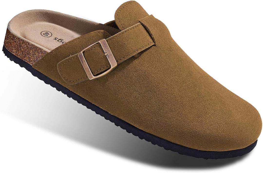 BULLIANT Comfort Clogs Slippers Sandals Nurse Work Shoes Unisex for Men Women with Cushioned Cork-Footbed (Tiger Eye3400)