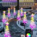 Smart Spiral Christmas Pathway Lights, 16 Mil Color, Timer, App Control, Music Sync, 82 Modes, Christmas Yard Decorations Outdoor, 8 Pack