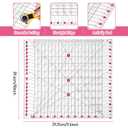 3 x Quilting Ruler for Precise Fabric Cutting, 11.5 x 10.5 Inch Slotted Ruler for Quilting and Sewing, Acrylic Quilt Strip Cutting Tool with 22 Grooves, Pink