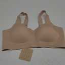 PoseFree Womens Seamless Wireless Supportive Bra Push Up Comfort Soft No Underwire Full Coverage T-Shirt Bra (3X-Large, Nude)
